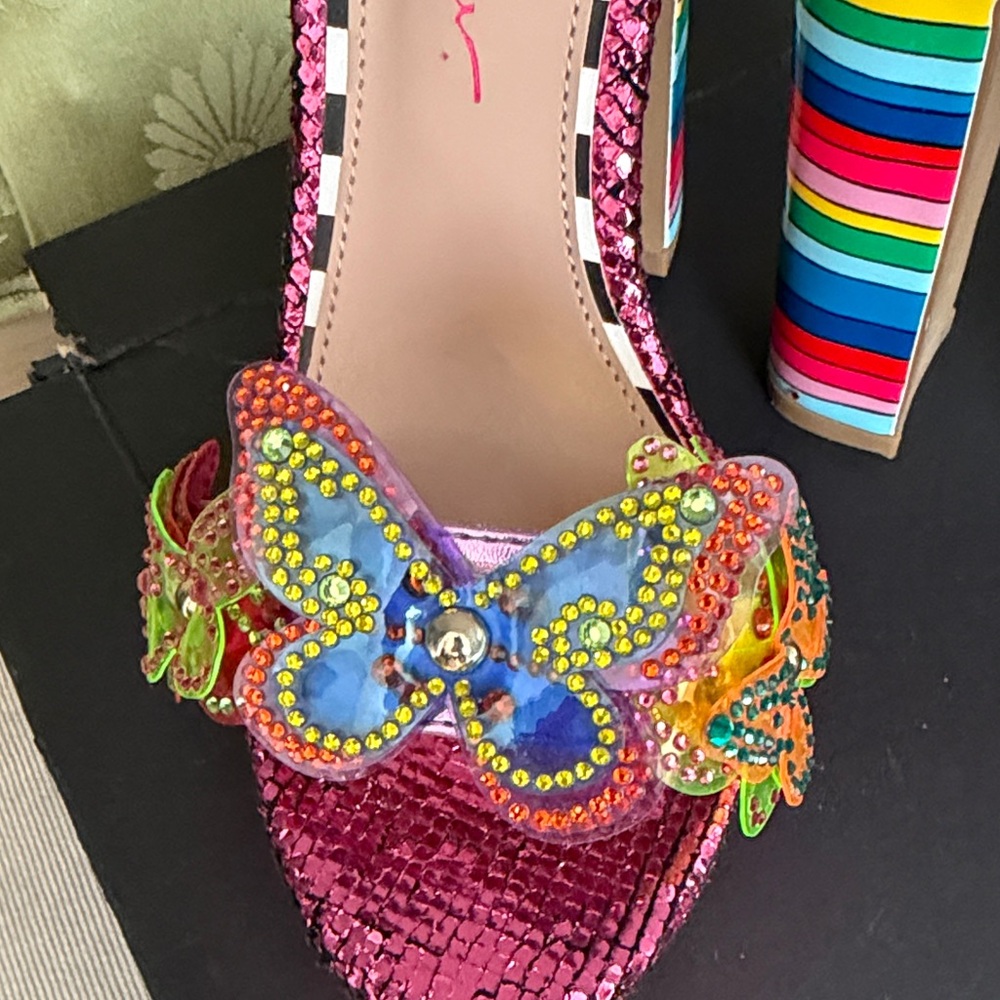 Betsey Johnson Multicolor Butterfly Embellished Heels - Picture 2 of 5